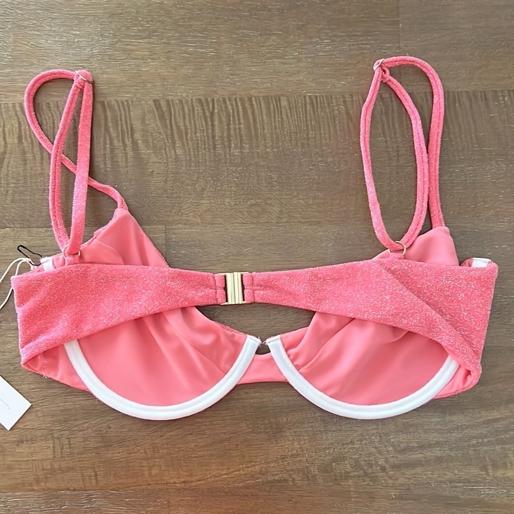 Juillet Lulu Shine Bikini Top Underwire Aurora Pink Shimmer Nwt — image 8 of 8